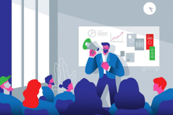 an Illustration of talking to a team